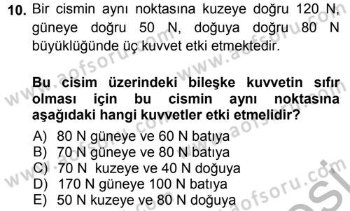 Okulöncesinde Fen Eğitimi Dersi Ara Sınavı Deneme Sınav Soruları 10. Soru