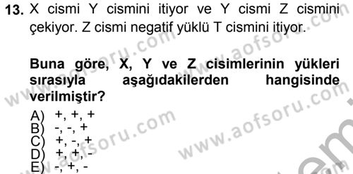 Okulöncesinde Fen Eğitimi Dersi Ara Sınavı Deneme Sınav Soruları 13. Soru