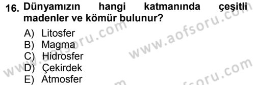 Okulöncesinde Fen Eğitimi Dersi 2012 - 2013 Yılı (Vize) Ara Sınav Soruları 16. Soru