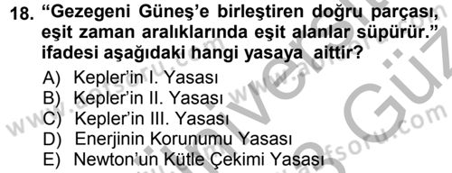 Okulöncesinde Fen Eğitimi Dersi Ara Sınavı Deneme Sınav Soruları 18. Soru