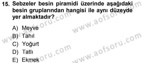 Okulöncesinde Fen Eğitimi Dersi 2012 - 2013 Yılı (Final) Dönem Sonu Sınavı 15. Soru