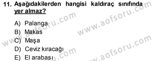 Okulöncesinde Fen Eğitimi Dersi 2013 - 2014 Yılı (Vize) Ara Sınav Soruları 11. Soru