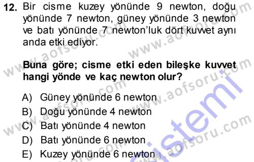 Okulöncesinde Fen Eğitimi Dersi Ara Sınavı Deneme Sınav Soruları 12. Soru