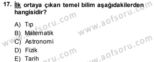 Okulöncesinde Fen Eğitimi Dersi Ara Sınavı Deneme Sınav Soruları 17. Soru