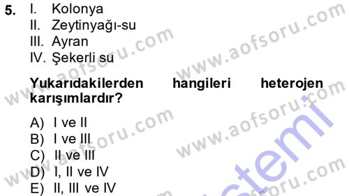 Okulöncesinde Fen Eğitimi Dersi Ara Sınavı Deneme Sınav Soruları 5. Soru