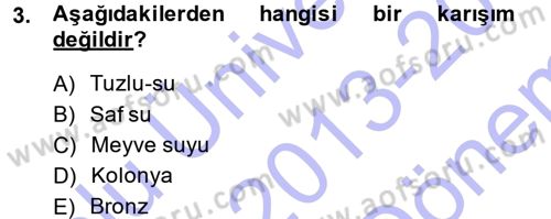 Okulöncesinde Fen Eğitimi Dersi 2013 - 2014 Yılı (Final) Dönem Sonu Sınav Soruları 3. Soru
