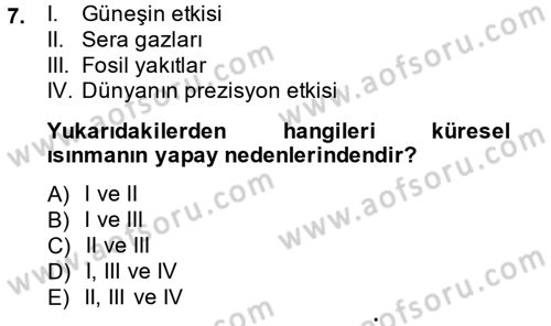 Okulöncesinde Fen Eğitimi Dersi 2013 - 2014 Yılı (Final) Dönem Sonu Sınav Soruları 7. Soru