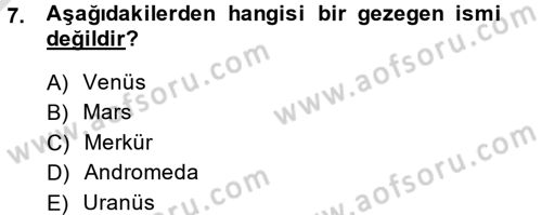 Okulöncesinde Fen Eğitimi Dersi 2013 - 2014 Yılı Tek Ders Sınav Soruları 7. Soru