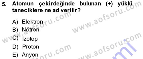 Okulöncesinde Fen Eğitimi Dersi 2014 - 2015 Yılı (Vize) Ara Sınavı 5. Soru