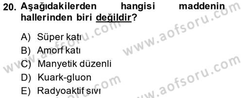 Okulöncesinde Fen Eğitimi Dersi 2014 - 2015 Yılı (Final) Dönem Sonu Sınav Soruları 20. Soru