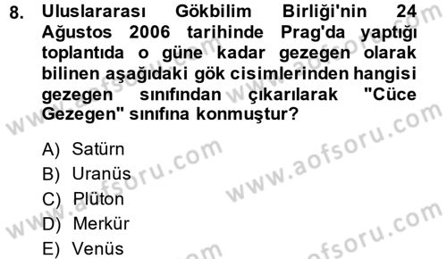 Okulöncesinde Fen Eğitimi Dersi 2014 - 2015 Yılı (Final) Dönem Sonu Sınav Soruları 8. Soru