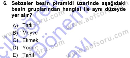 Okulöncesinde Fen Eğitimi Dersi 2015 - 2016 Yılı (Final) Dönem Sonu Sınavı 6. Soru