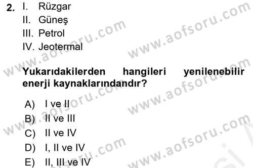 Okulöncesinde Fen Eğitimi Dersi 2015 - 2016 Yılı Tek Ders Sınav Soruları 2. Soru