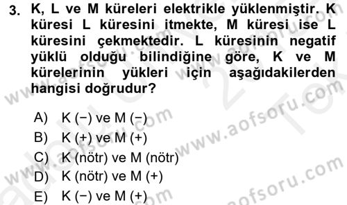 Okulöncesinde Fen Eğitimi Dersi 2015 - 2016 Yılı Tek Ders Sınav Soruları 3. Soru