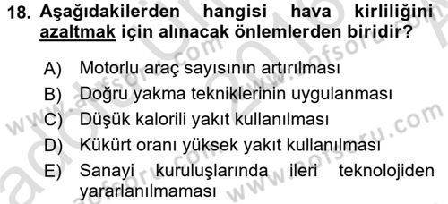 Okulöncesinde Fen Eğitimi Dersi Ara Sınavı Deneme Sınav Soruları 18. Soru