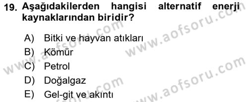 Okulöncesinde Fen Eğitimi Dersi Ara Sınavı Deneme Sınav Soruları 19. Soru