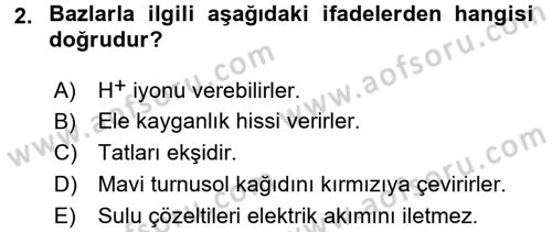 Okulöncesinde Fen Eğitimi Dersi Ara Sınavı Deneme Sınav Soruları 2. Soru