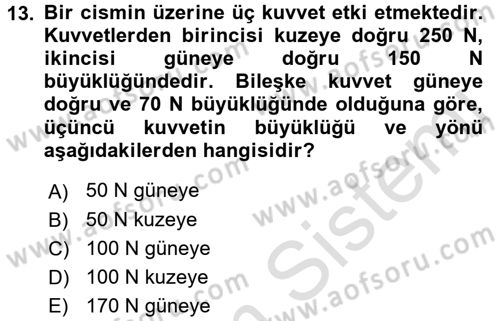 Okulöncesinde Fen Eğitimi Dersi Ara Sınavı Deneme Sınav Soruları 13. Soru