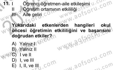 Okulöncesinde Materyal Geliştirme Dersi 2012 - 2013 Yılı (Vize) Ara Sınavı 11. Soru