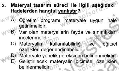 Okulöncesinde Materyal Geliştirme Dersi 2012 - 2013 Yılı (Vize) Ara Sınavı 2. Soru