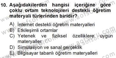 Okulöncesinde Materyal Geliştirme Dersi 2012 - 2013 Yılı (Final) Dönem Sonu Sınavı 10. Soru