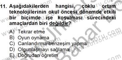 Okulöncesinde Materyal Geliştirme Dersi 2012 - 2013 Yılı (Final) Dönem Sonu Sınavı 11. Soru