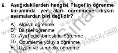 Okulöncesinde Materyal Geliştirme Dersi 2012 - 2013 Yılı (Final) Dönem Sonu Sınavı 6. Soru