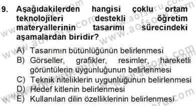 Okulöncesinde Materyal Geliştirme Dersi 2012 - 2013 Yılı (Final) Dönem Sonu Sınavı 9. Soru