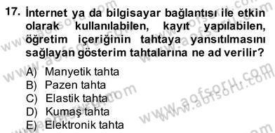 Okulöncesinde Materyal Geliştirme Dersi 2013 - 2014 Yılı (Vize) Ara Sınav Soruları 17. Soru