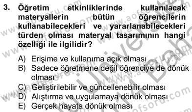 Okulöncesinde Materyal Geliştirme Dersi 2013 - 2014 Yılı (Vize) Ara Sınav Soruları 3. Soru
