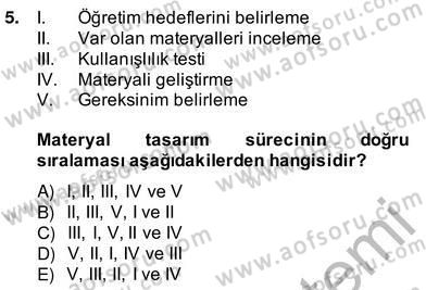 Okulöncesinde Materyal Geliştirme Dersi 2013 - 2014 Yılı (Vize) Ara Sınav Soruları 5. Soru