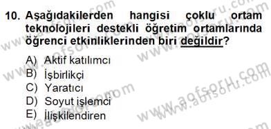 Okulöncesinde Materyal Geliştirme Dersi 2013 - 2014 Yılı (Final) Dönem Sonu Sınavı 10. Soru