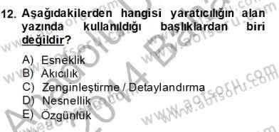 Okulöncesinde Materyal Geliştirme Dersi 2013 - 2014 Yılı (Final) Dönem Sonu Sınavı 12. Soru