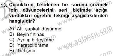 Okulöncesinde Materyal Geliştirme Dersi 2013 - 2014 Yılı (Final) Dönem Sonu Sınavı 13. Soru