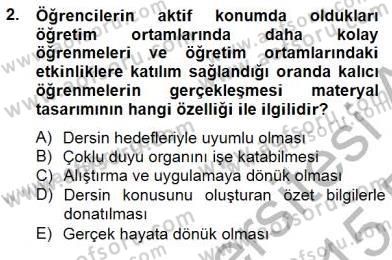 Okulöncesinde Materyal Geliştirme Dersi 2014 - 2015 Yılı (Vize) Ara Sınavı 2. Soru