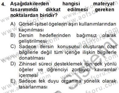Okulöncesinde Materyal Geliştirme Dersi 2014 - 2015 Yılı (Vize) Ara Sınavı 4. Soru