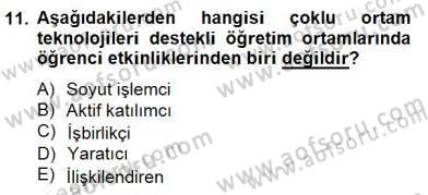 Okulöncesinde Materyal Geliştirme Dersi 2014 - 2015 Yılı (Final) Dönem Sonu Sınavı 11. Soru