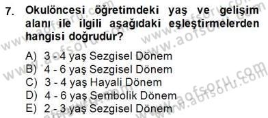 Okulöncesinde Materyal Geliştirme Dersi 2014 - 2015 Yılı (Final) Dönem Sonu Sınavı 7. Soru