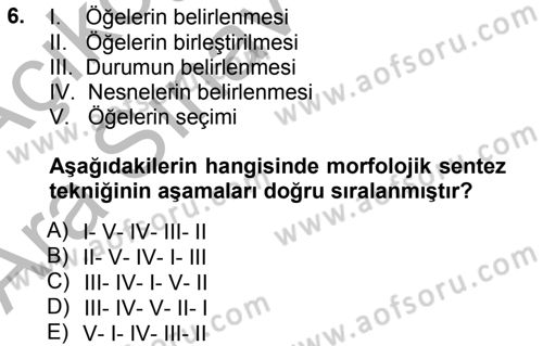 Okulöncesinde Yaratıcılık Dersi Ara Sınavı Deneme Sınav Soruları 6. Soru