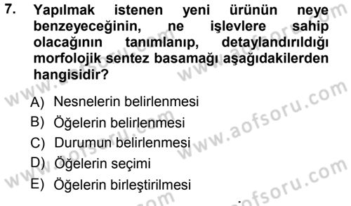 Okulöncesinde Yaratıcılık Dersi Ara Sınavı Deneme Sınav Soruları 7. Soru