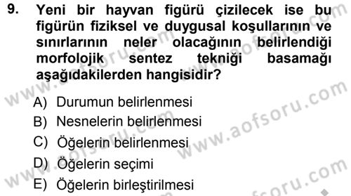 Okulöncesinde Yaratıcılık Dersi Ara Sınavı Deneme Sınav Soruları 9. Soru