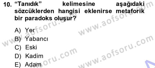 Okulöncesinde Yaratıcılık Dersi Ara Sınavı Deneme Sınav Soruları 10. Soru