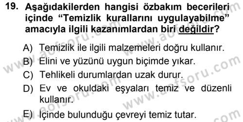 Okulöncesinde Yaratıcılık Dersi Ara Sınavı Deneme Sınav Soruları 19. Soru