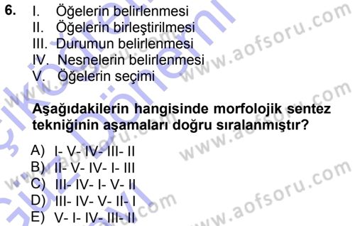 Okulöncesinde Yaratıcılık Dersi Ara Sınavı Deneme Sınav Soruları 6. Soru