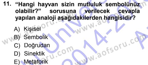 Okulöncesinde Yaratıcılık Dersi Ara Sınavı Deneme Sınav Soruları 11. Soru