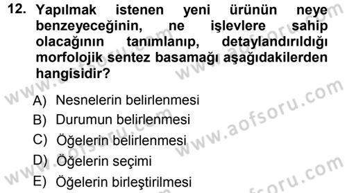 Okulöncesinde Yaratıcılık Dersi Ara Sınavı Deneme Sınav Soruları 12. Soru