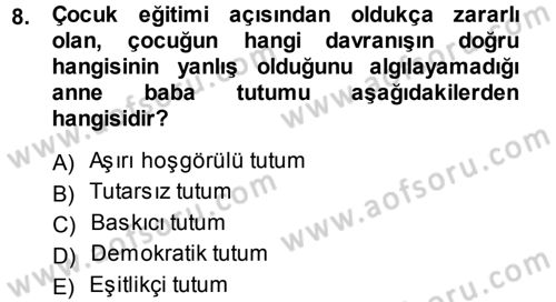 Okulöncesinde Yaratıcılık Dersi 2014 - 2015 Yılı Tek Ders Sınav Soruları 8. Soru