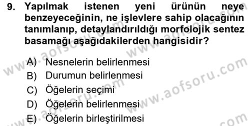 Okulöncesinde Yaratıcılık Dersi Ara Sınavı Deneme Sınav Soruları 9. Soru