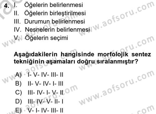 Okulöncesinde Yaratıcılık Dersi 2016 - 2017 Yılı 3 Ders Sınav Soruları 4. Soru