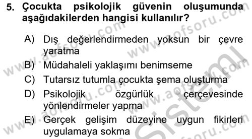 Okulöncesinde Yaratıcılık Dersi 2016 - 2017 Yılı 3 Ders Sınav Soruları 5. Soru